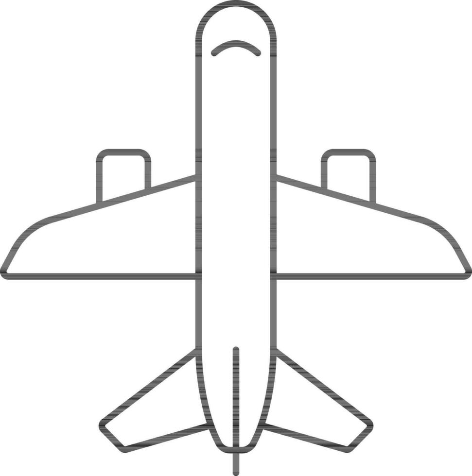 plano estilo avião ícone dentro Preto linha arte. vetor