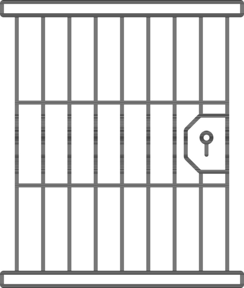 ilustração do prisão ícone dentro Preto linha arte. vetor