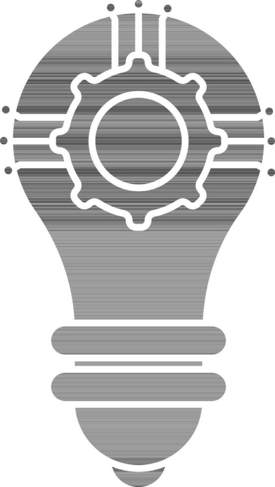 configuração idéia ou configuração lâmpada ícone dentro cinzento e branco cor. vetor