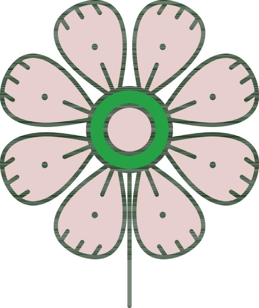 plano estilo flor ícone dentro verde e Rosa cor. vetor