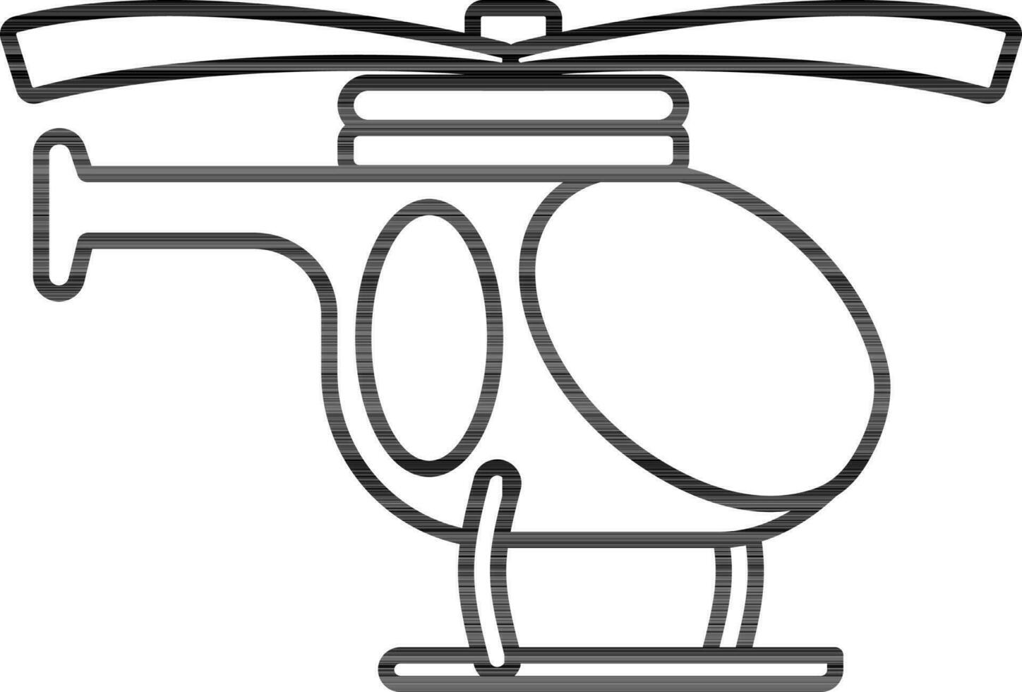 helicóptero ícone dentro Preto contorno. vetor