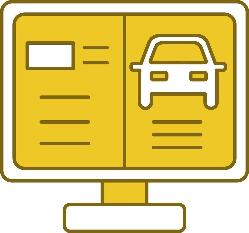 conectados carro serviço ícone dentro amarelo e branco cor. vetor