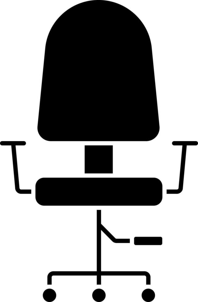 escritório ou ajustando cadeira ícone dentro Preto cor. vetor