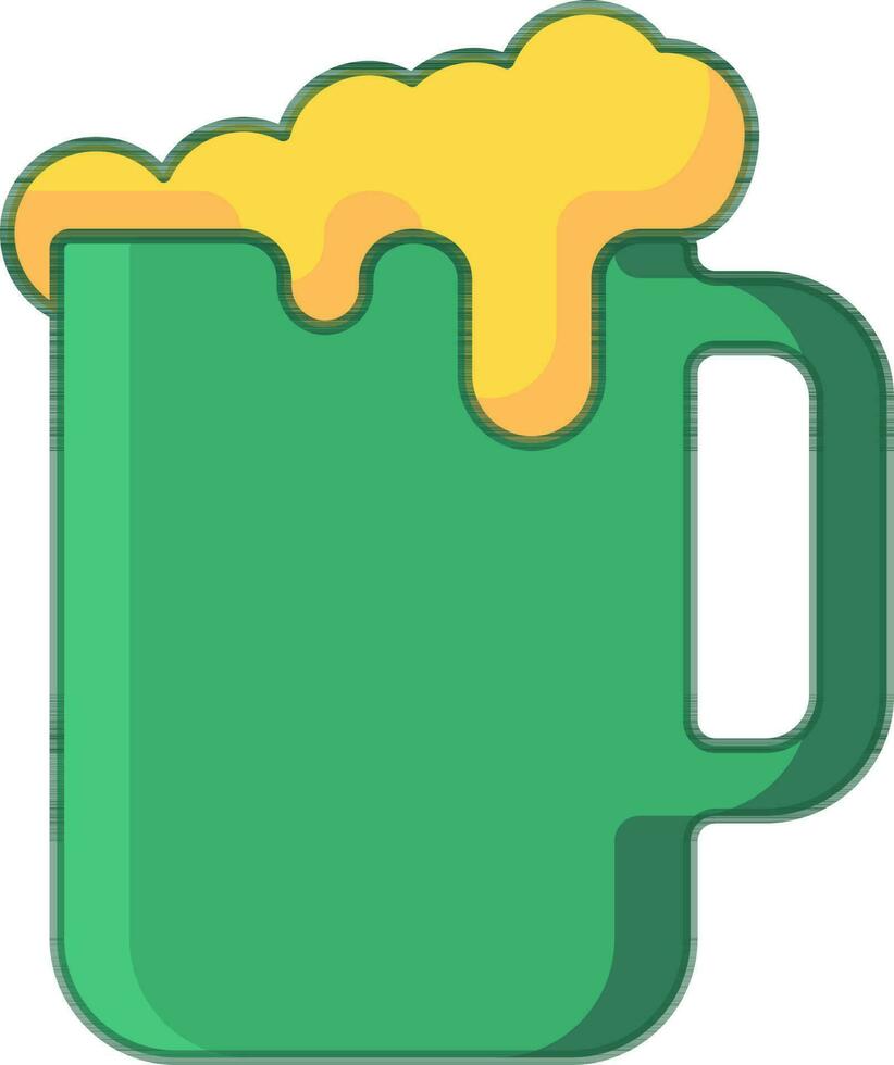 Cerveja caneca ícone dentro verde e amarelo cor. vetor