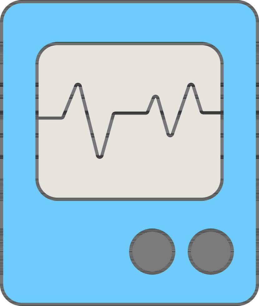 cinzento e azul ecg máquina ícone dentro plano estilo. vetor