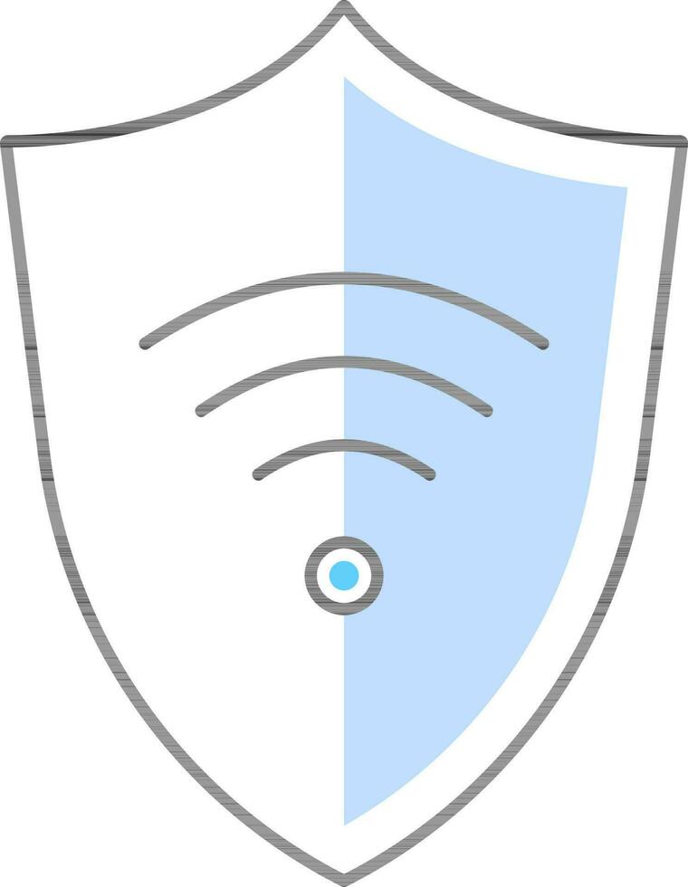 Wi-fi escudo ícone dentro azul e Preto cor. vetor