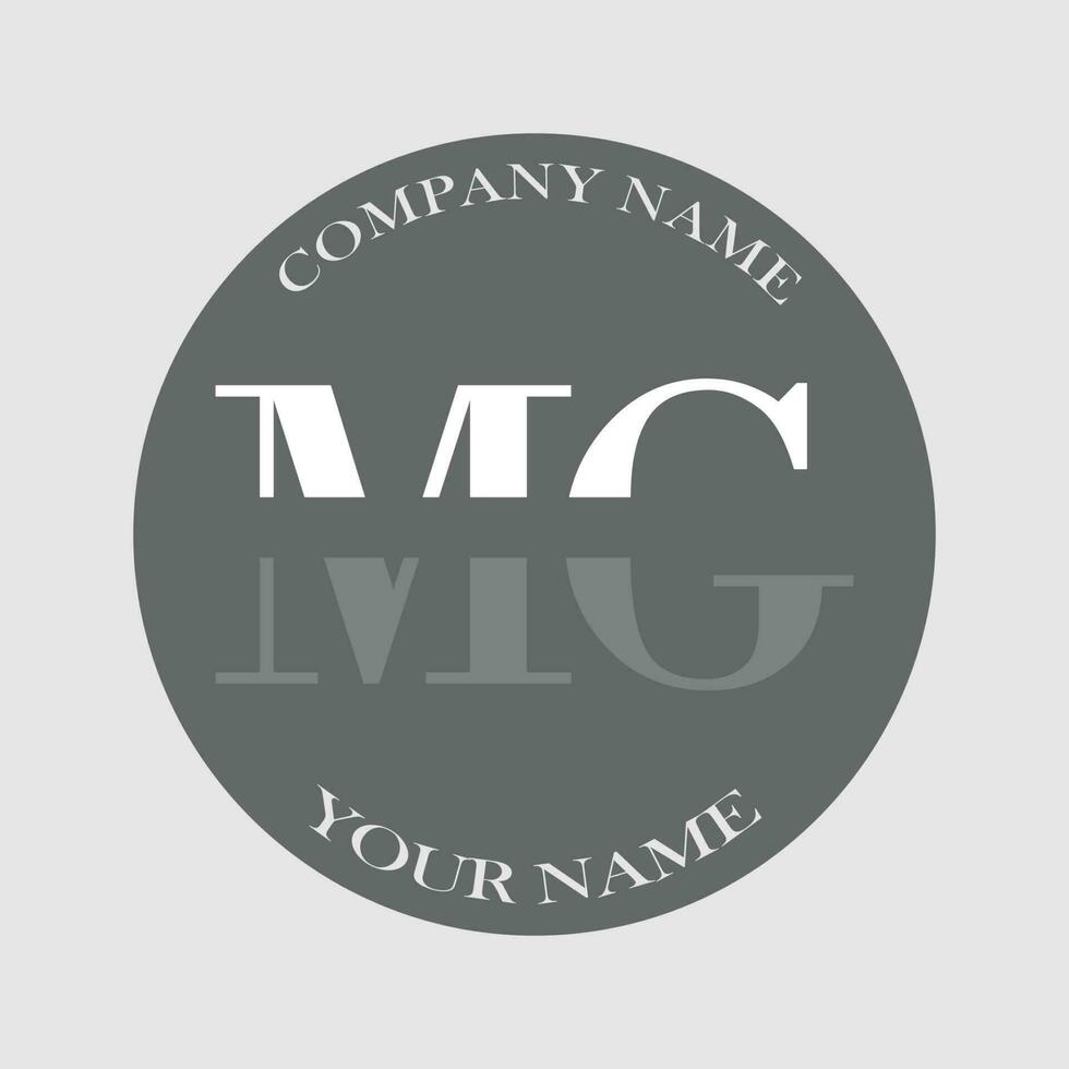 inicial mg logotipo carta monograma luxo mão desenhado vetor