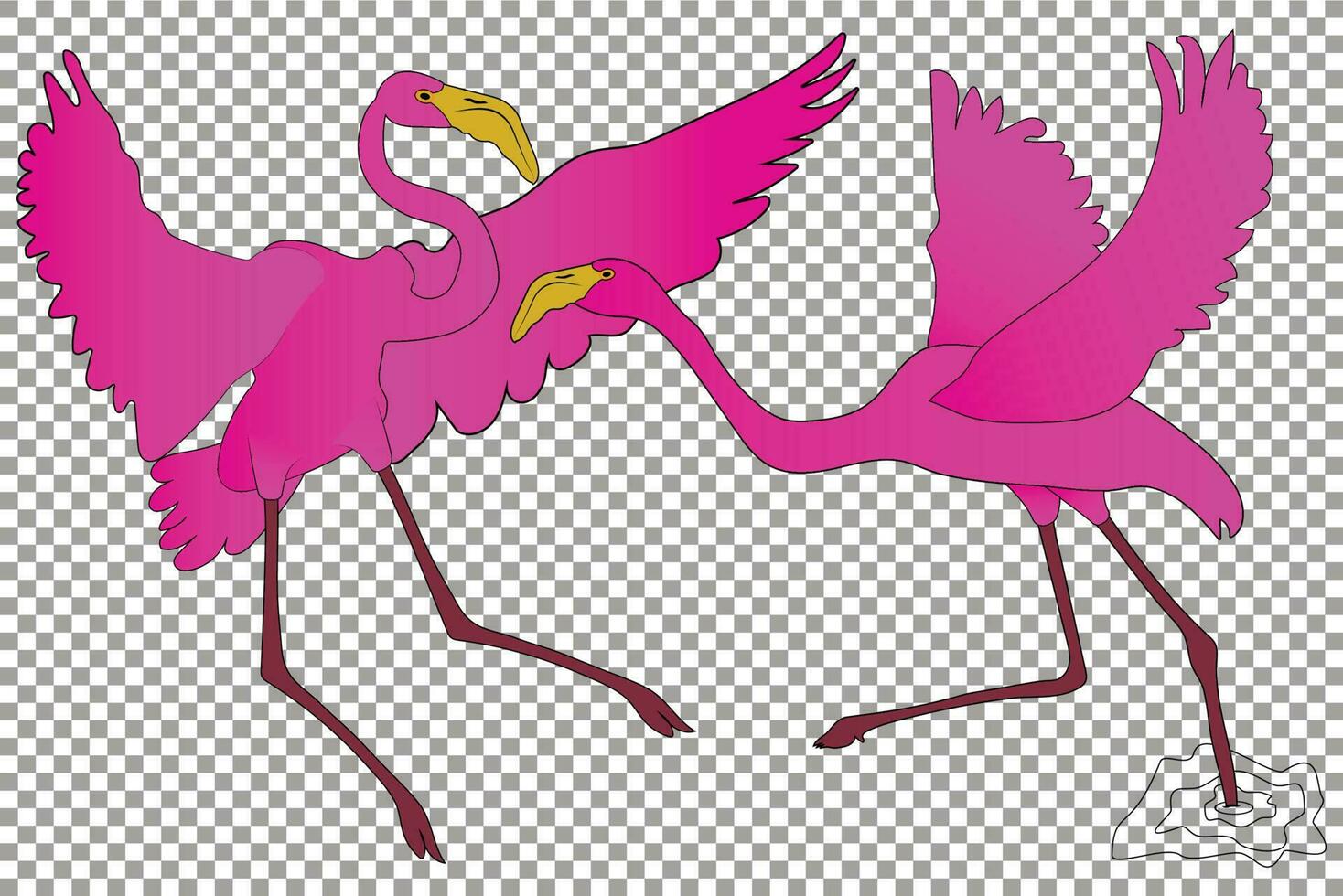 dual flamingo vetor