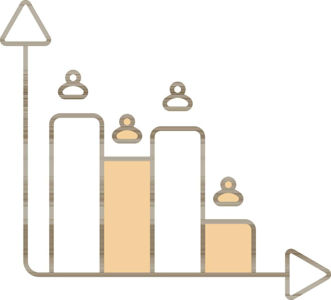 pessoas Barra gráfico ícone dentro branco e Castanho cor. vetor
