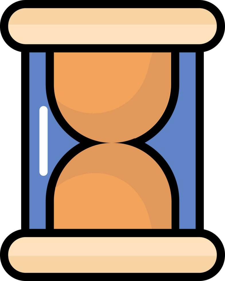laranja e azul ampulheta plano ícone ou símbolo. vetor