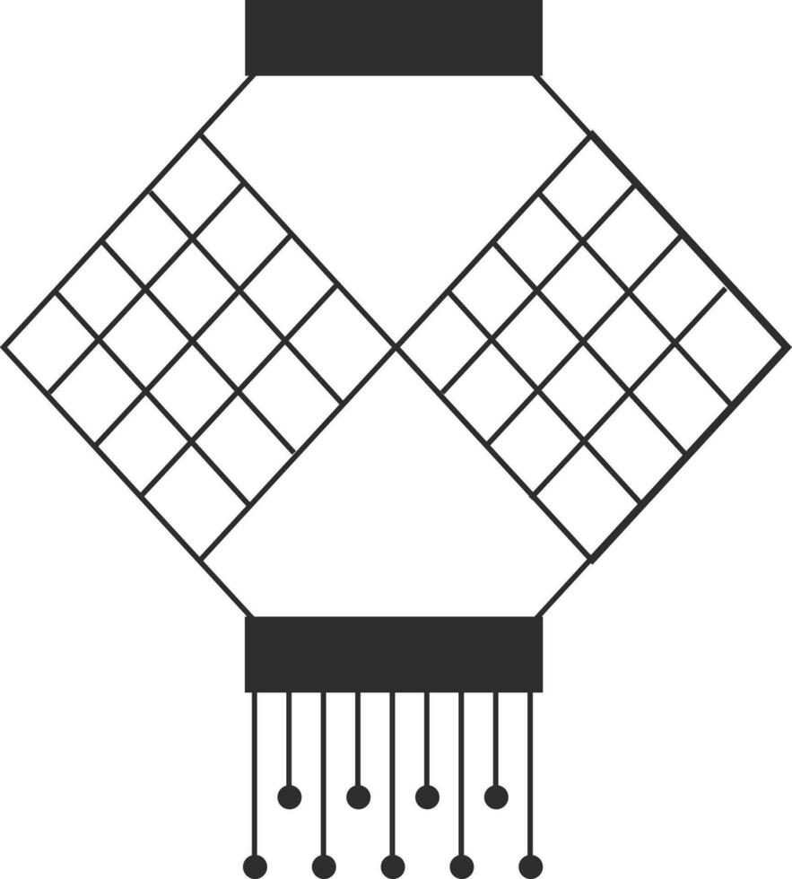 Preto e branco papel lanternakandil rabisco elementos. vetor