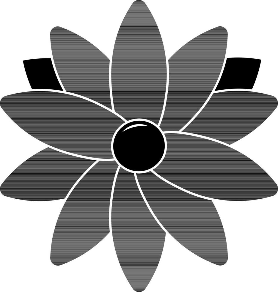 isolado flor ícone dentro Preto e branco cor. vetor