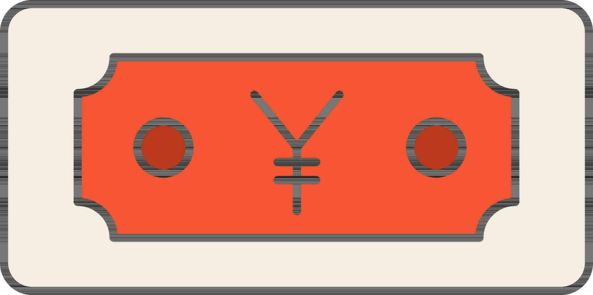 japonês dinheiro laranja e branco ícone ou símbolo. vetor