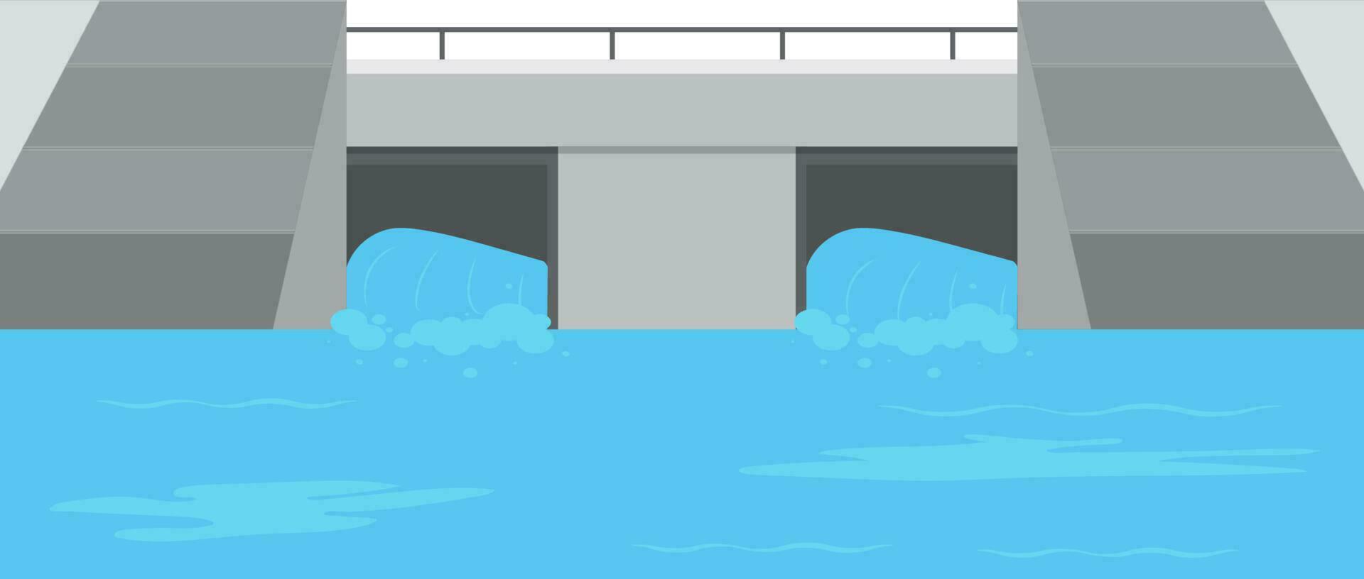 3d ilustração do ponte sobre rio elemento dentro azul e cinzento cor. vetor