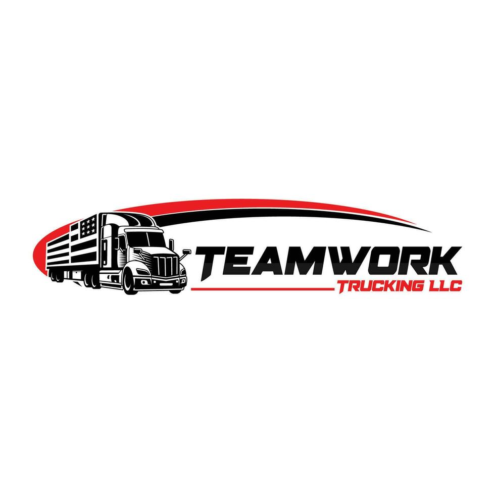 trabalho em equipe caminhões llc minimalista o negócio logotipo Projeto vetor