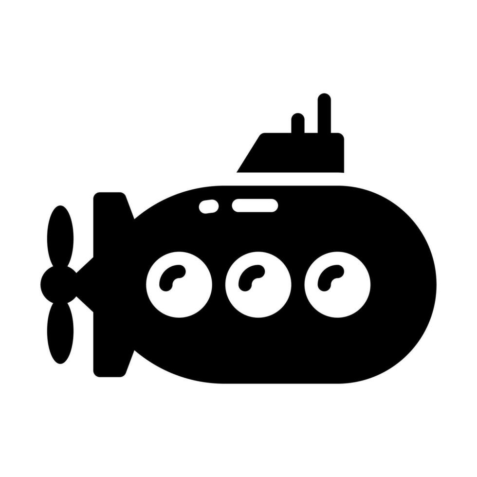 submarino glifo estilo ícone, vetor ícone pode estar usava para móvel, interface do usuário, rede
