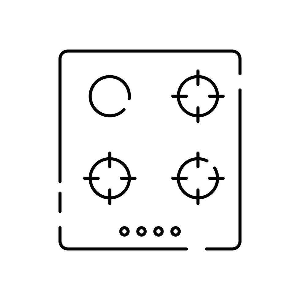 gás fogão linha ícone vetor símbolo ilustração cozinha. família aparelhos.