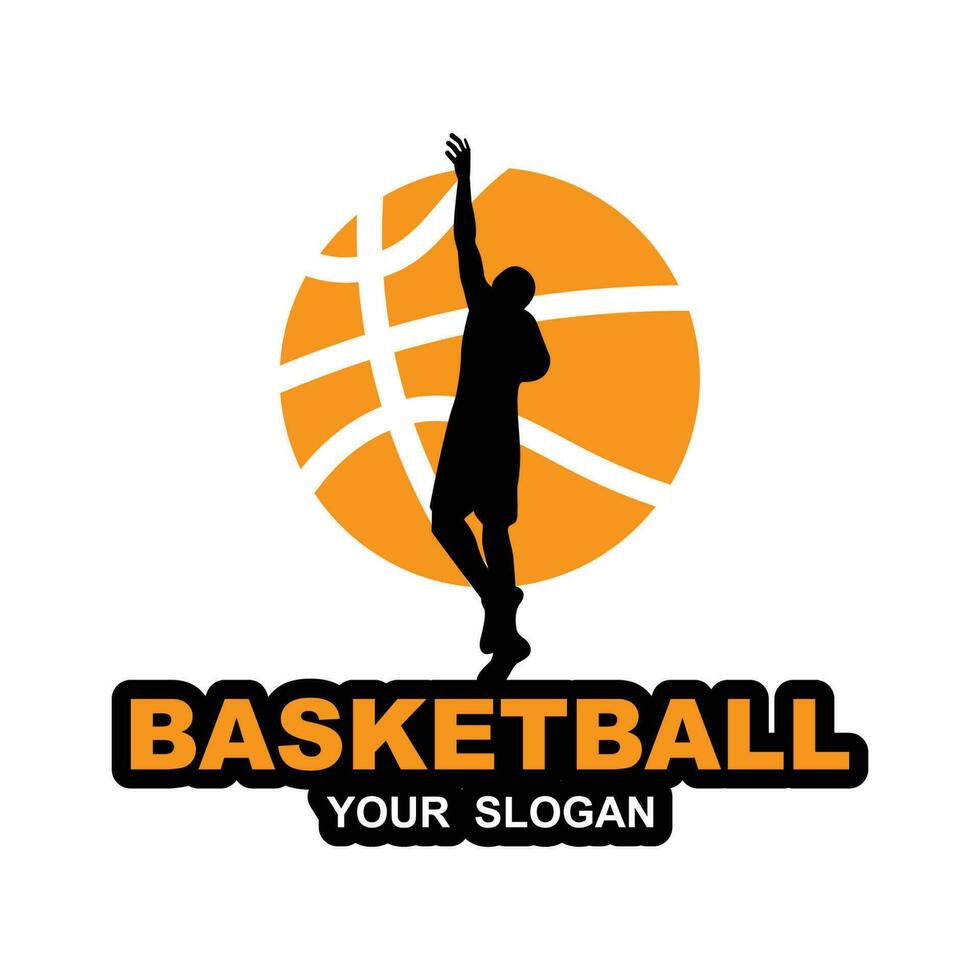 modelo de design de logotipo de basquete vetor