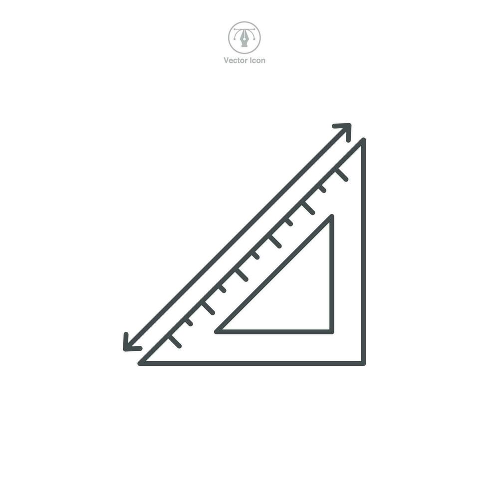 governante. triângulo medição transferidor ícone símbolo modelo para gráfico e rede Projeto coleção logotipo vetor ilustração