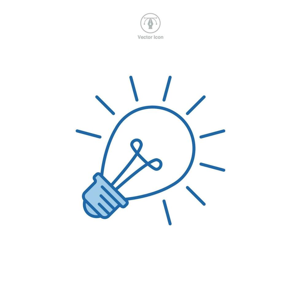 luz lâmpada, ideia, luminária ícone símbolo modelo para gráfico e rede Projeto coleção logotipo vetor ilustração