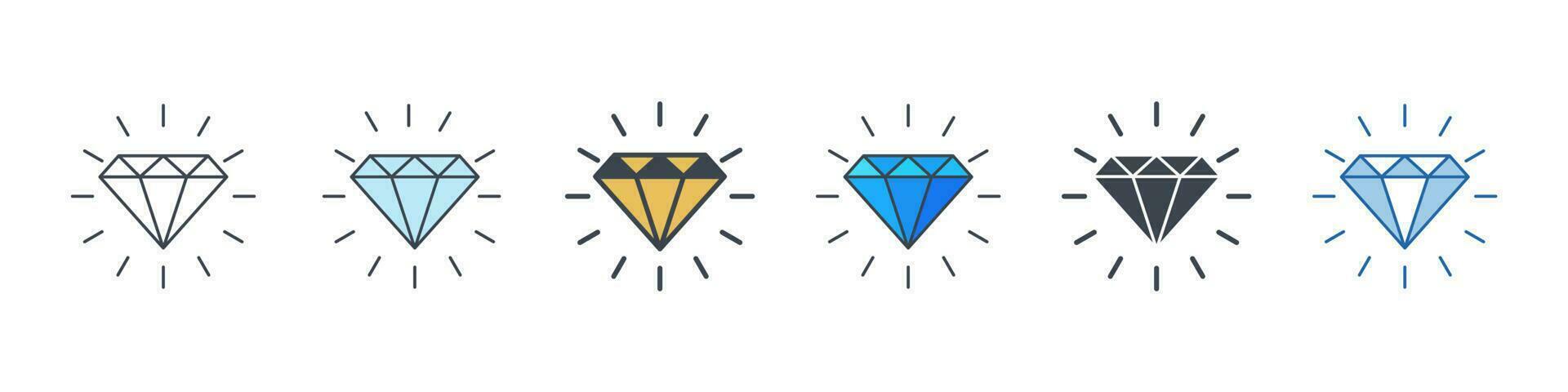 diamante ícone símbolo modelo para gráfico e rede Projeto coleção logotipo vetor ilustração