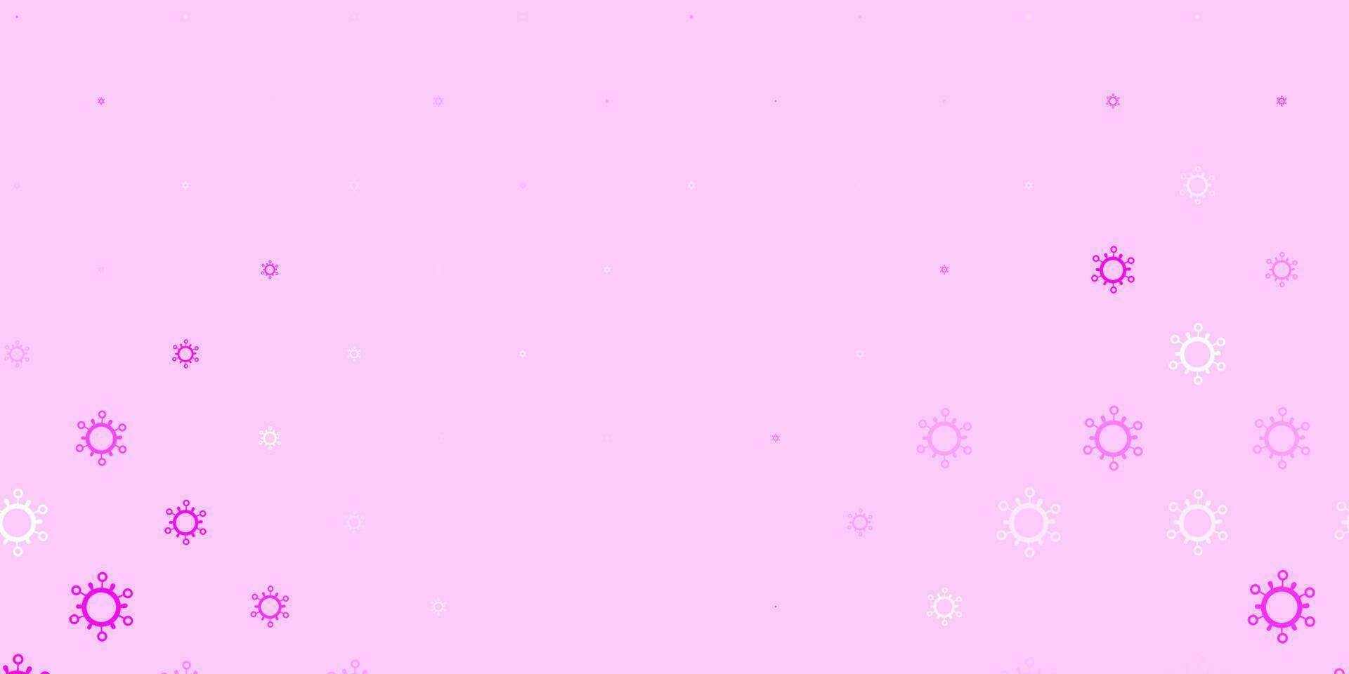 textura vector rosa claro com símbolos de doença.