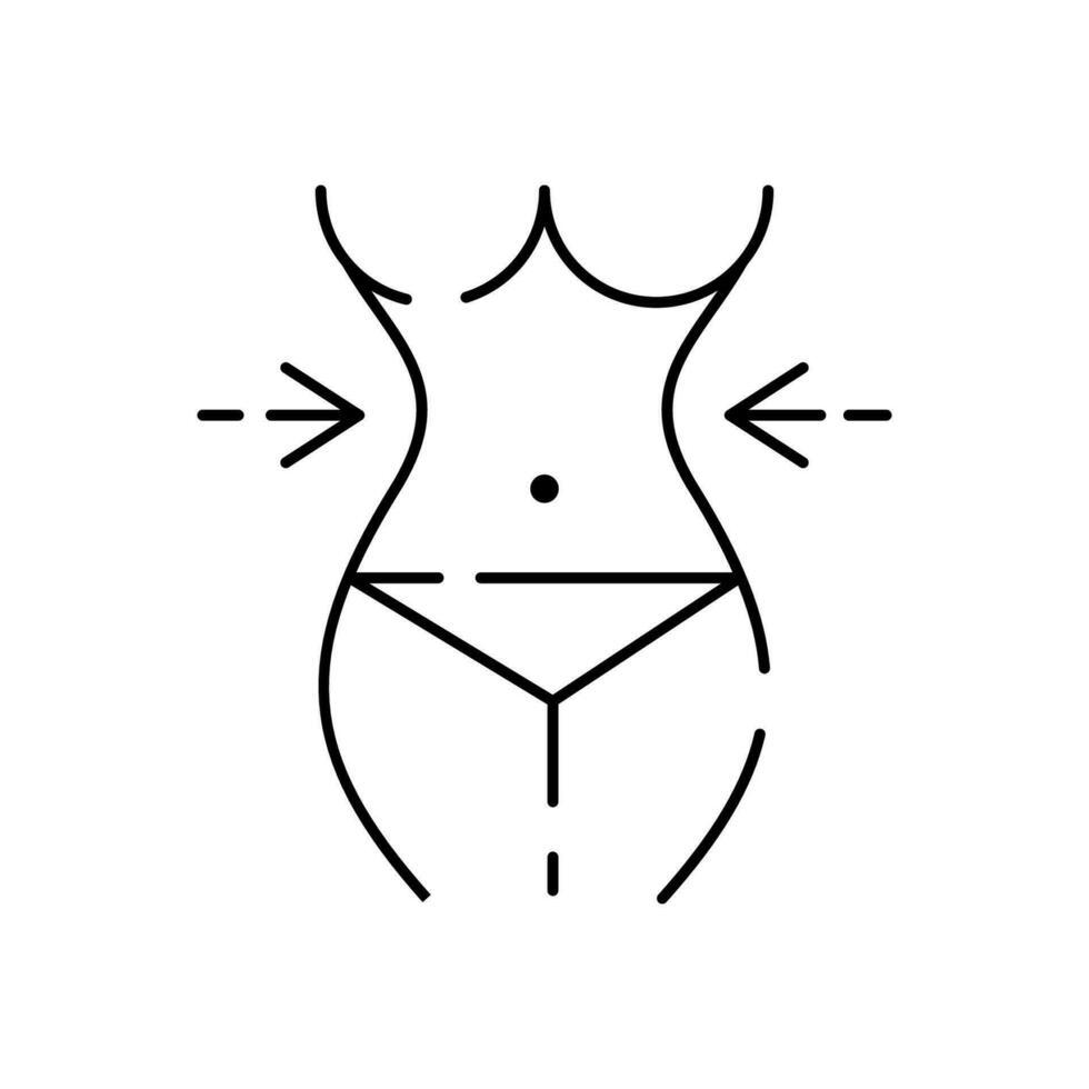 ginástica e Academia linha ícones conjunto em branco fundo. saudável estilo de vida e dieta. corpo, cintura, magro, seta e mulher. vetor