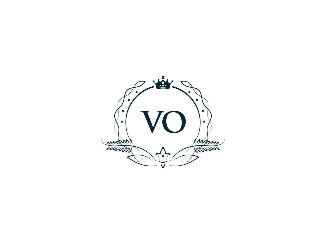 inicial vo logotipo carta projeto, mínimo real coroa vo ov feminino logotipo símbolo vetor