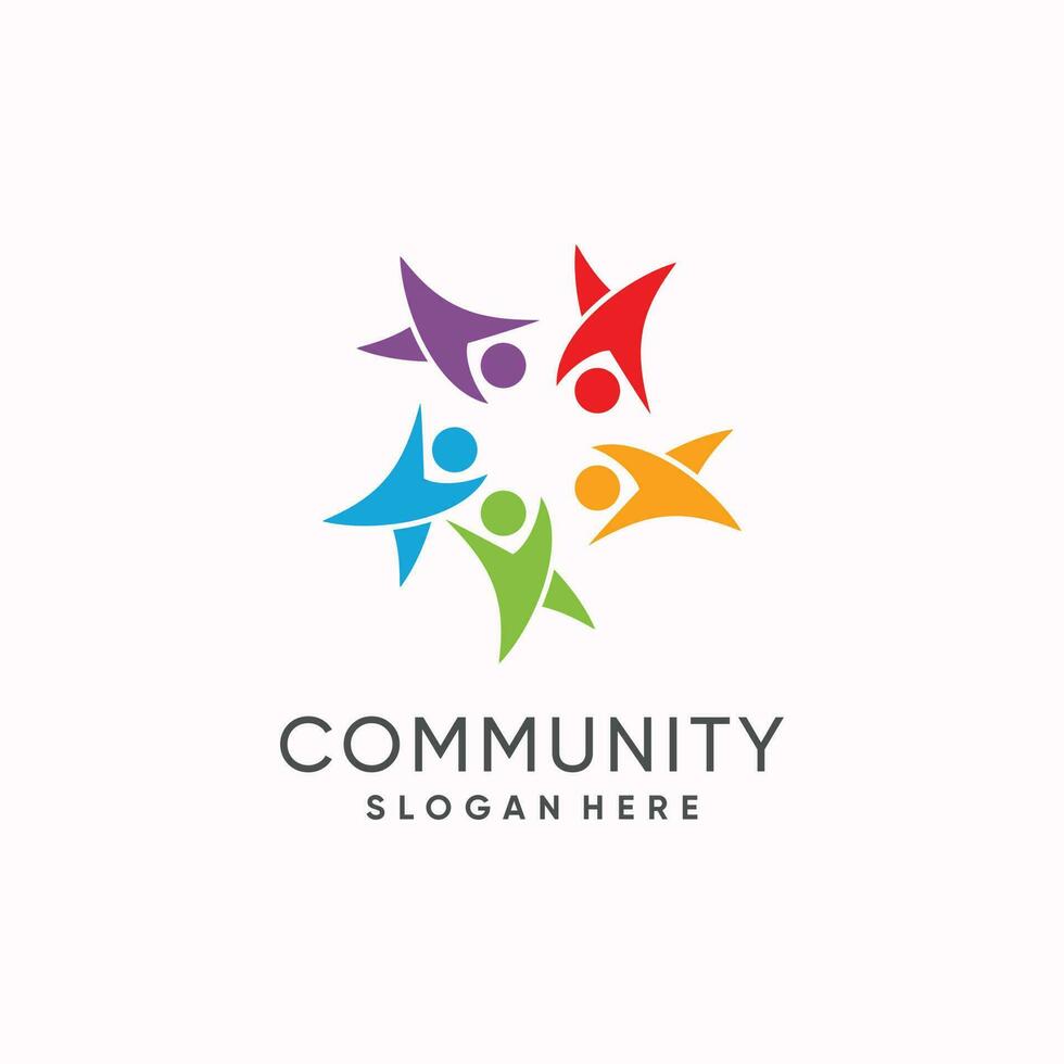 comunidade logotipo Projeto idéia com moderno conceito vetor
