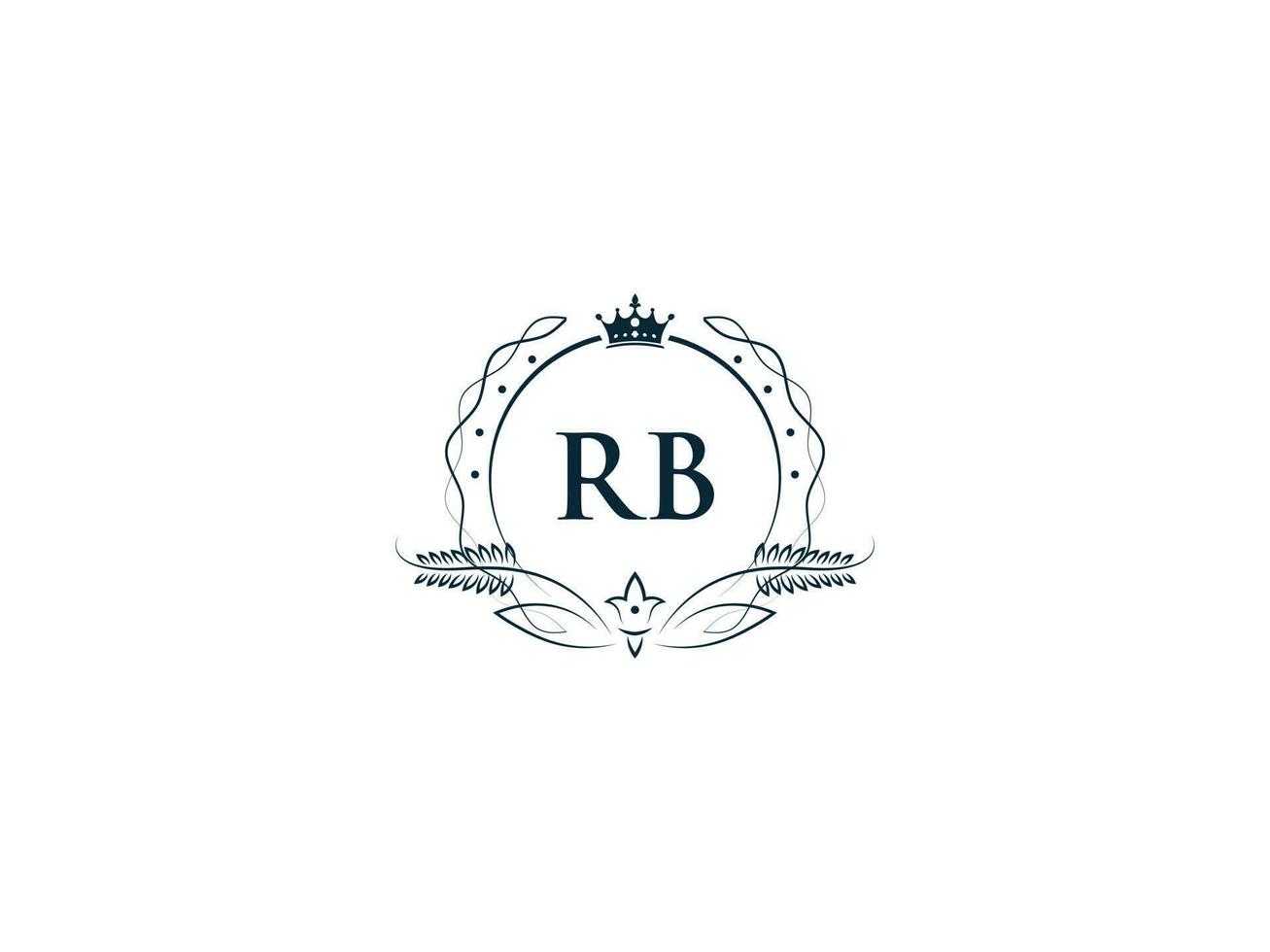 real coroa rb logotipo ícone, feminino luxo rb br logotipo carta vetor