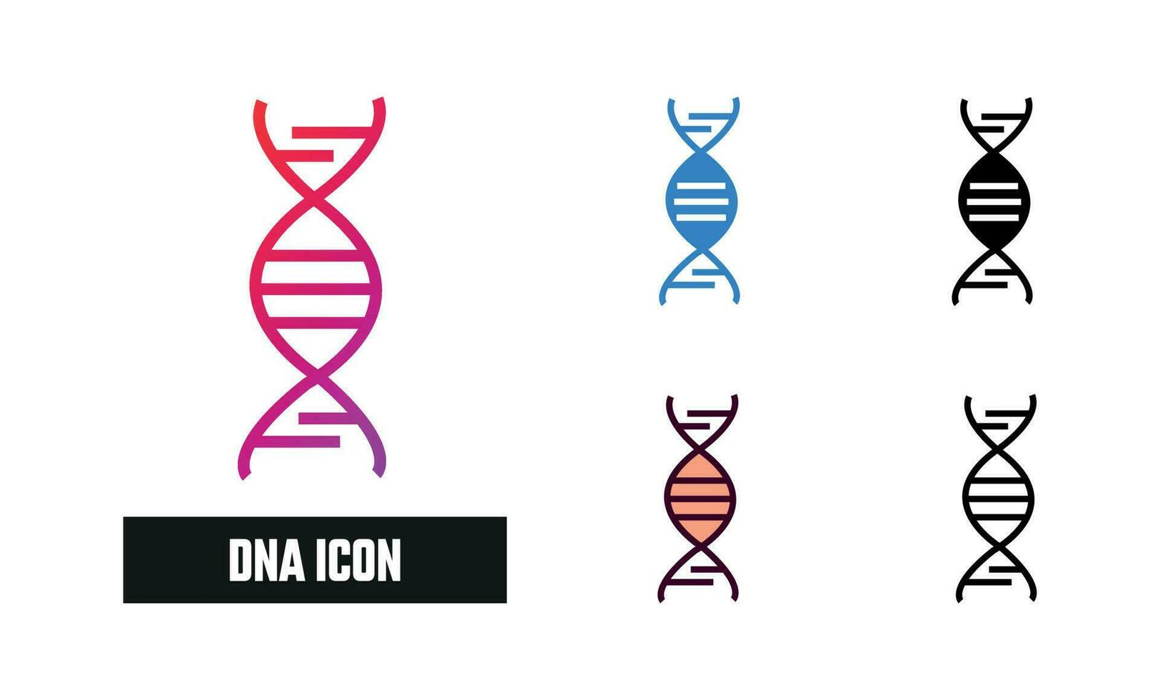 dna ícone conjunto vetor ilustração