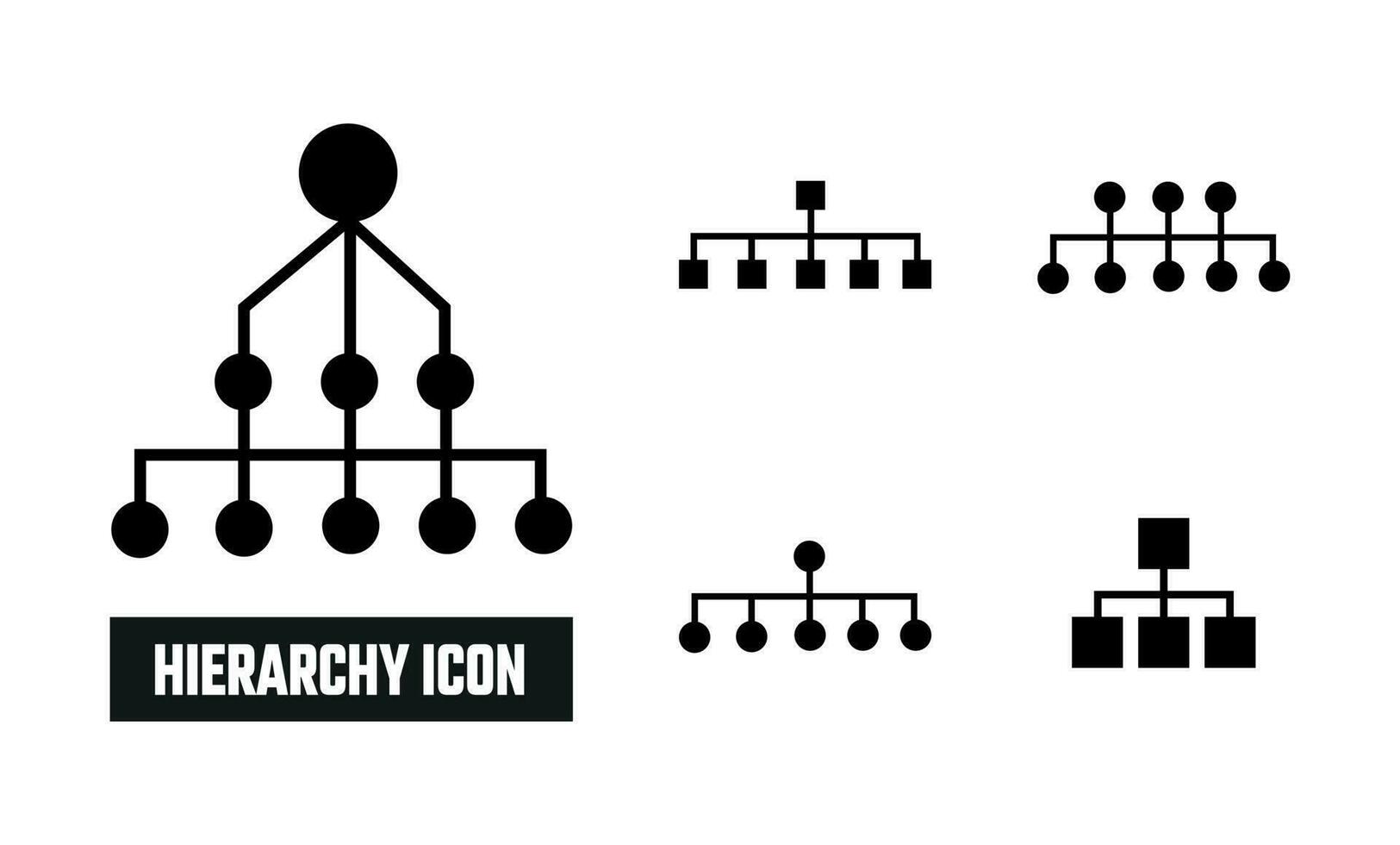 hierarquia preencher ícone símbolo vetor. Preto glifo hierarquia ícone vetor