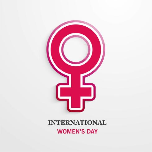 Cartaz do dia internacional da mulher. Sinal de mulher. Desenho de origami vetor