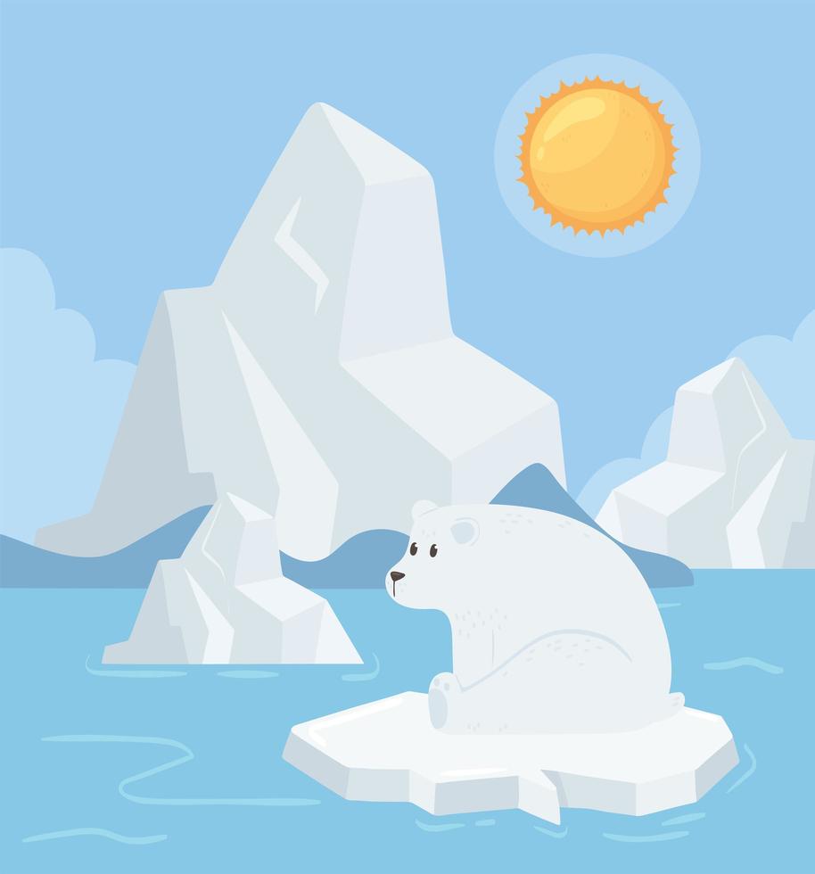 urso polar aquecimento global vetor