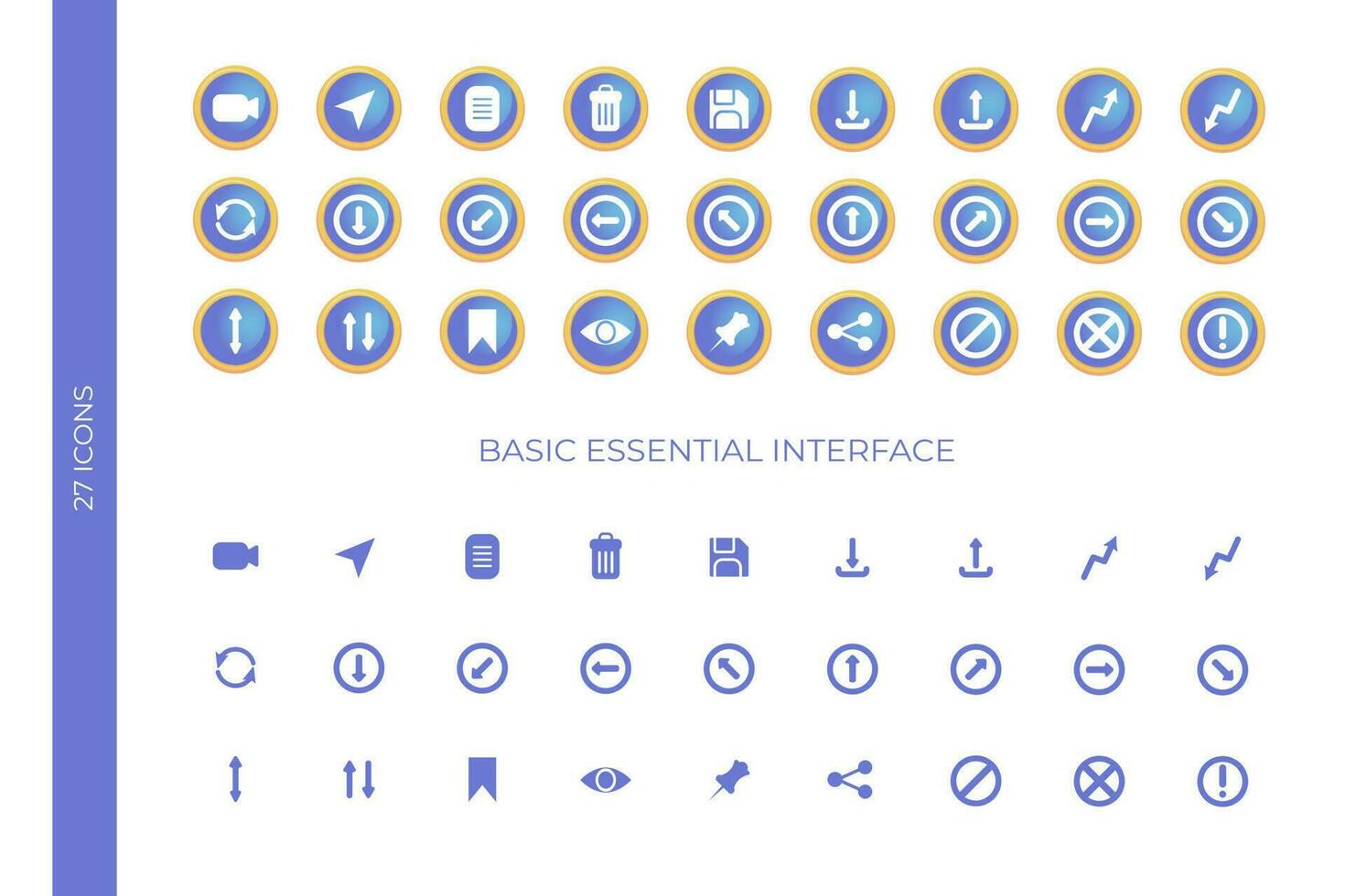 básico essencial interface ícone conjunto vetor