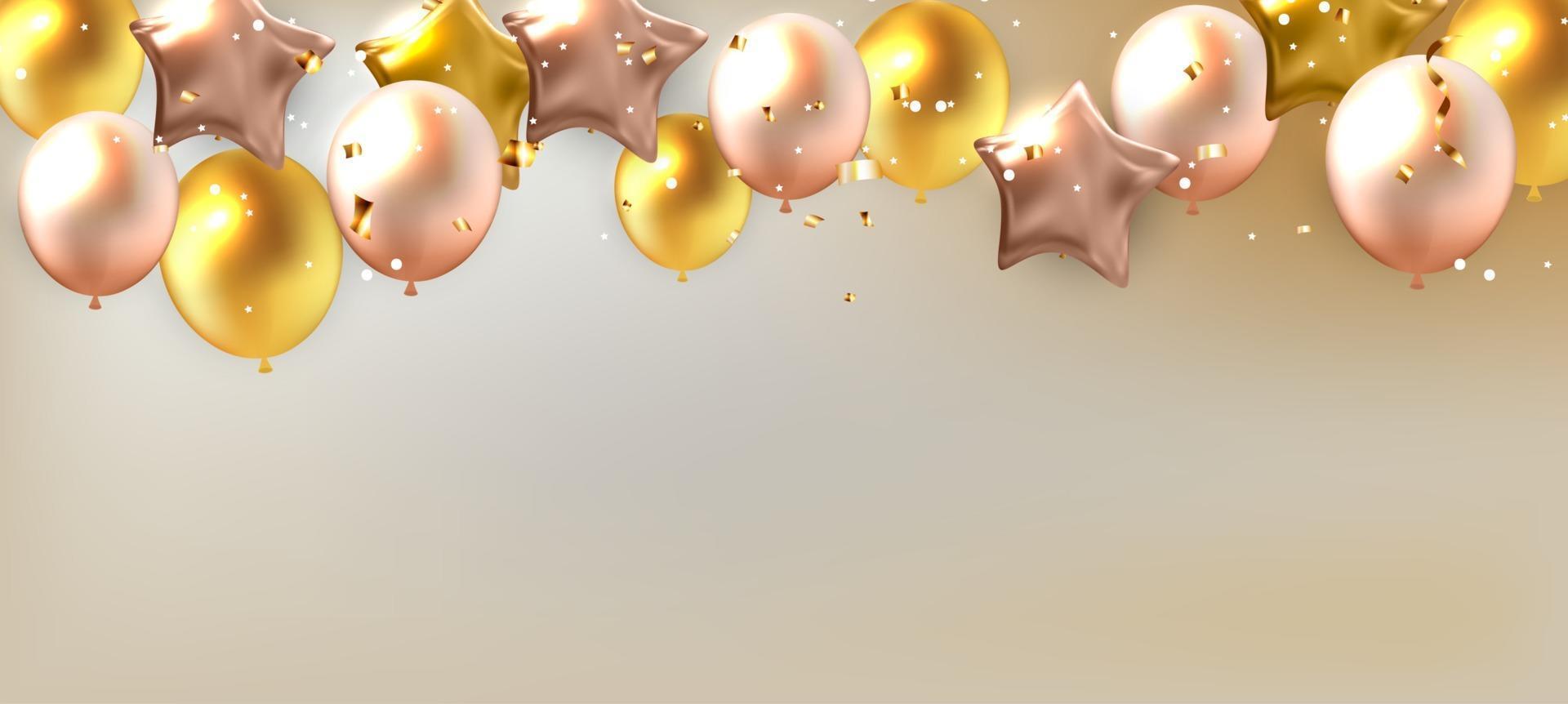 fundo abstrato do feriado com balões para promoção publicitária e cartão ou convite de aniversário vetor