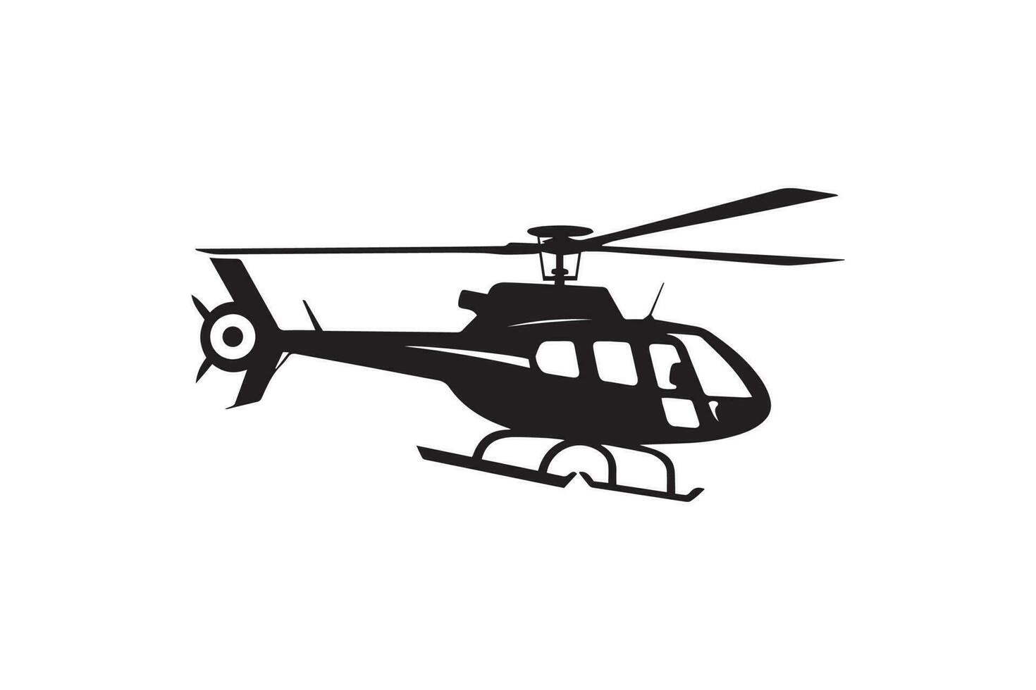 helicóptero silhueta dentro Preto vetor gráfico