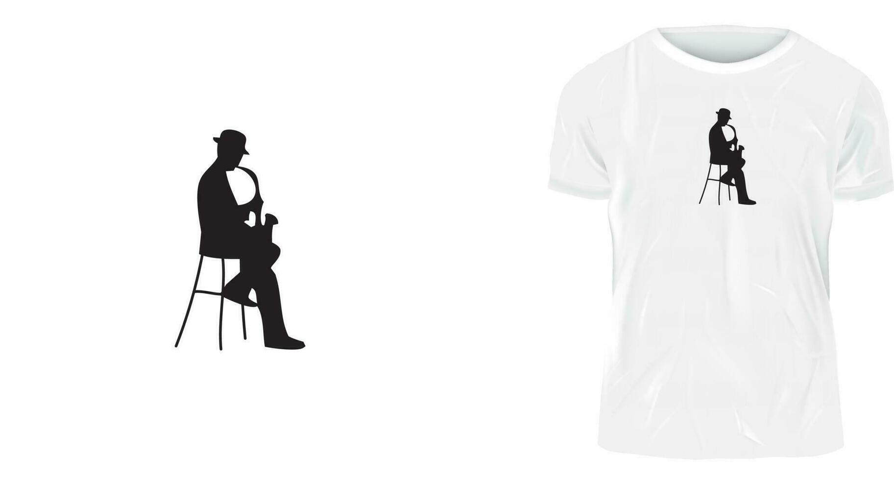 t camisa Projeto conceito, ilustração uma músico vetor