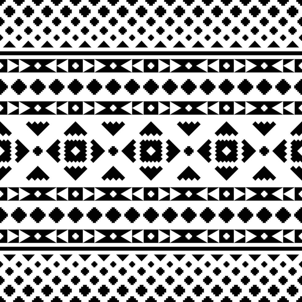 abstrato fundo com tribal ornamento. desatado étnico padronizar com nativo americano motivos. asteca navajo estilo Projeto. Preto e branco cores. Projeto para têxtil, tecido, cortina, tapete, invólucro. vetor