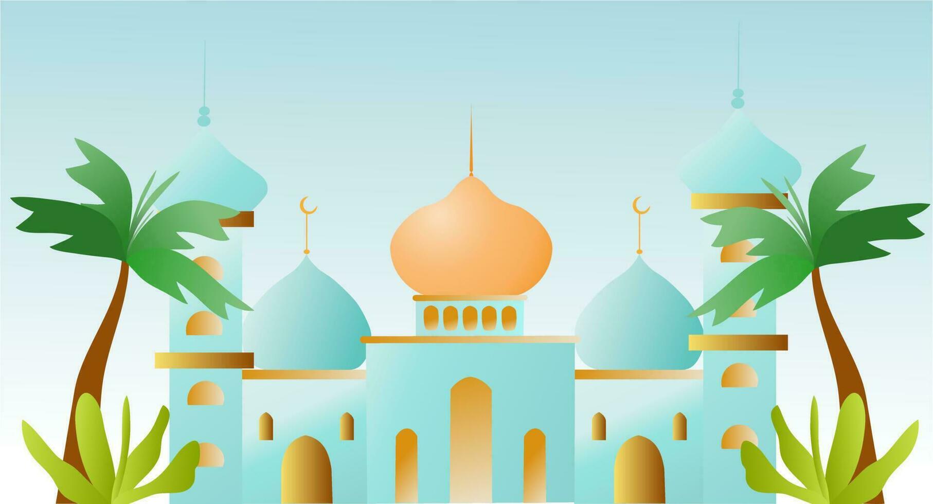 islâmico mesquita plano estilo Projeto vetor