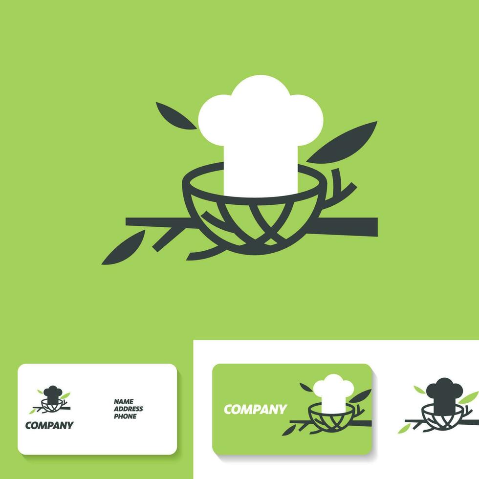 chefe de cozinha ninho logotipo vetor