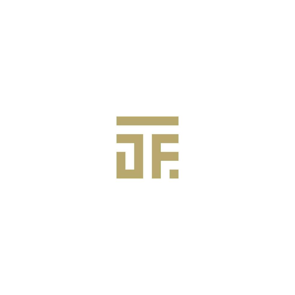 cartas tjf jft quadrado logotipo mínimo simples moderno vetor
