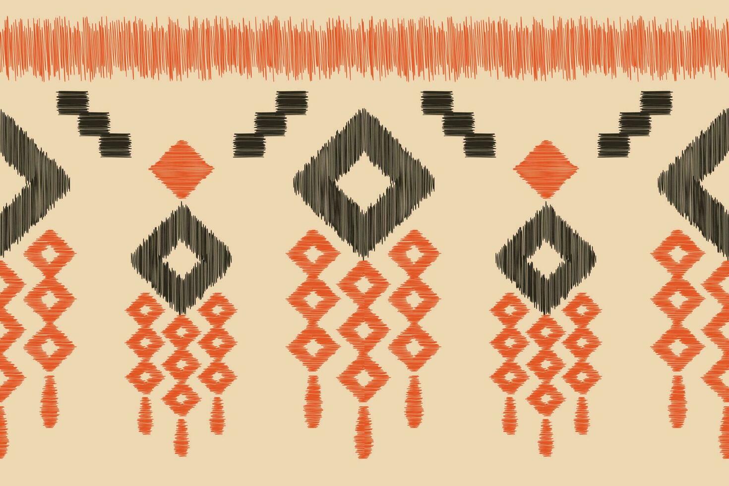 étnico ikat tecido padronizar geométrico estilo.africano ikat bordado étnico oriental padronizar Castanho creme fundo. resumo,vetor,illustration.for textura,vestuário,scraf,decoração,tapete,seda. vetor