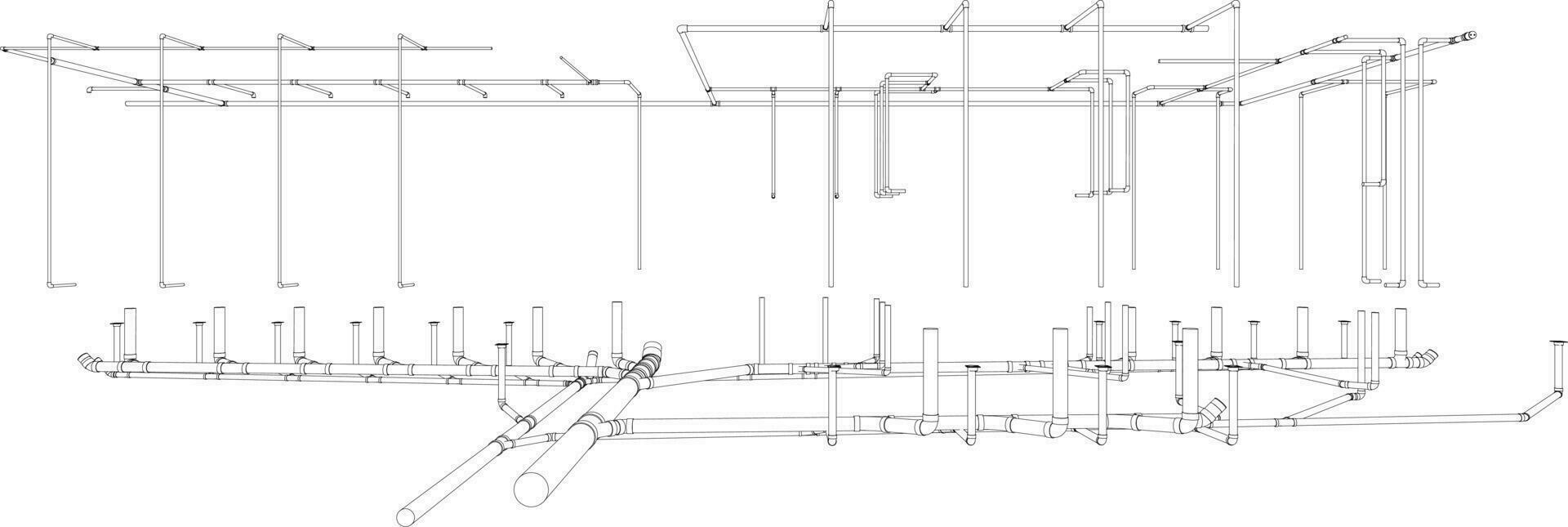 3d ilustração do construção tubulação vetor