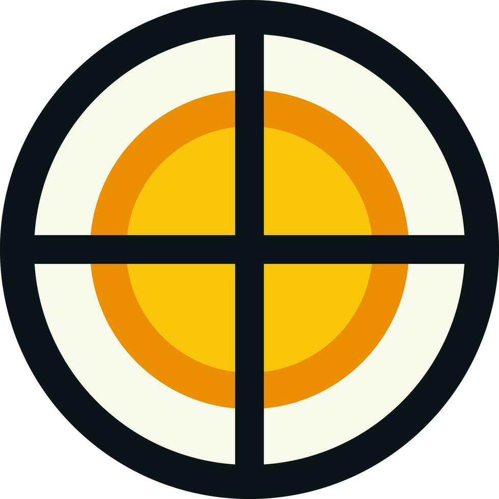 isolado alvo ícone ou símbolo dentro amarelo e Preto cor. vetor