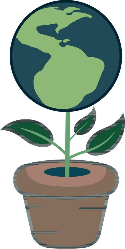 plano ilustração do terra plantar vaso ícone. vetor