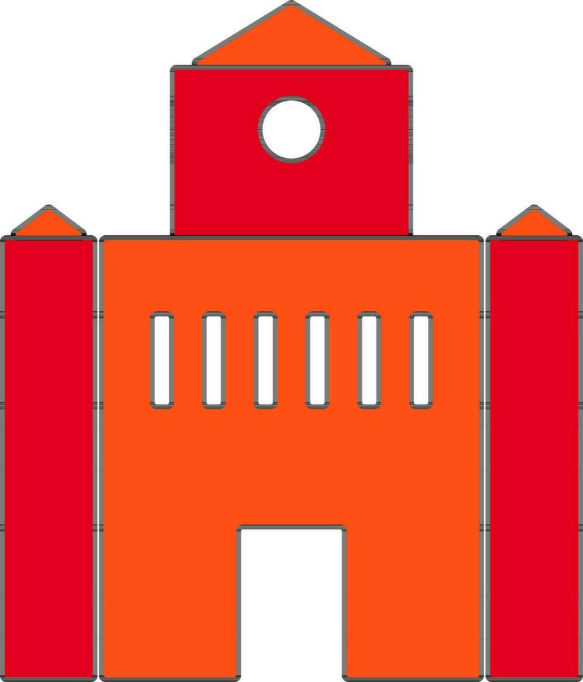 brilhante vermelho e laranja prédio. vetor