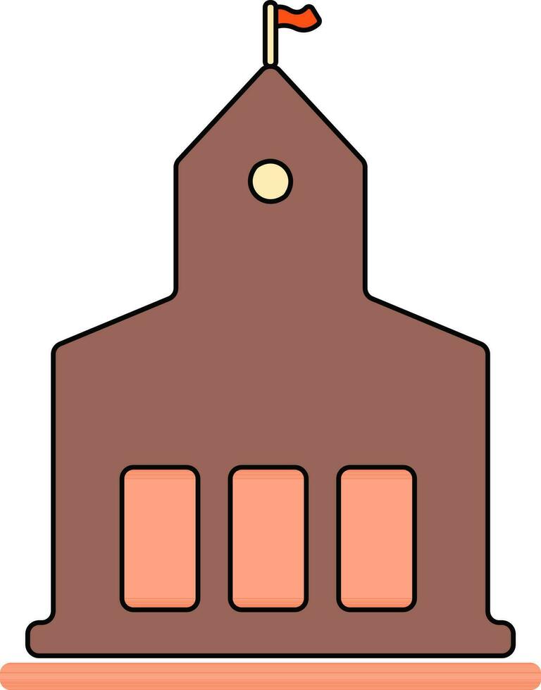 laranja e Castanho castelo dentro plano ilustração. vetor