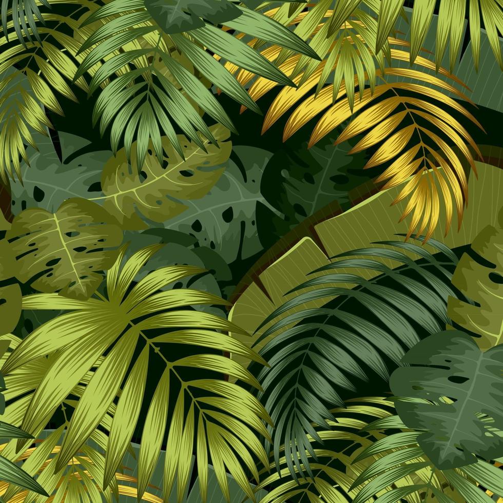 fundo de folhas de palmeira tropical vetor