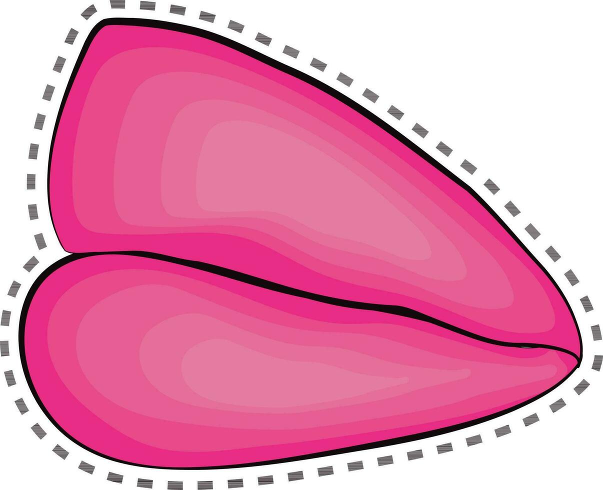 adesivo do fêmea lábios dentro Rosa cor. vetor